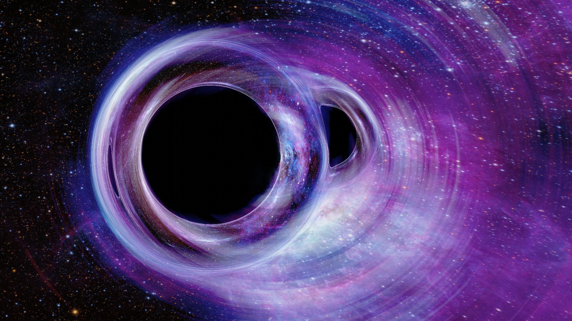 Caught in the Web: Visualization of a Black Hole Merger in the Tarantula Nebula - 2026-04-03 - Image by Carl Knox (NASA Astronomy Picture of the Day)